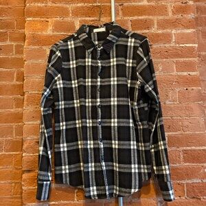 Like new - CP Shades black & white flannel button down, S